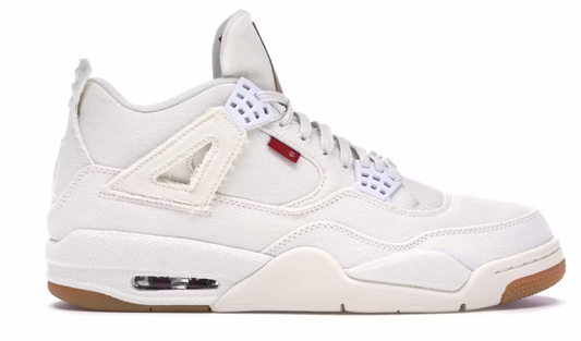 White Levi Jordan 4 Retro Blank Tag