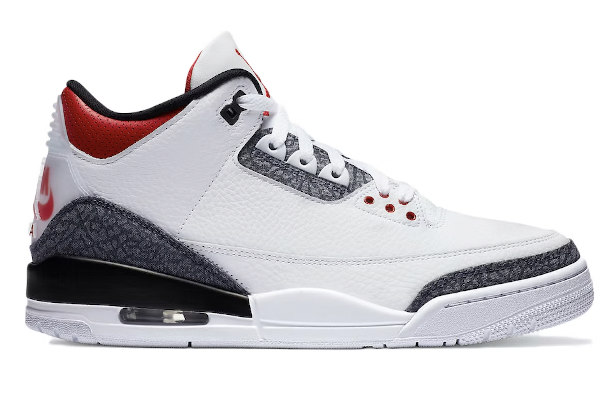 Fire Red Denim Jordan 3 Retro