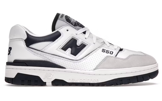 White Navy New Balance 550