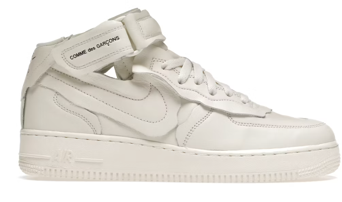 White CDG Air Force 1 Mid